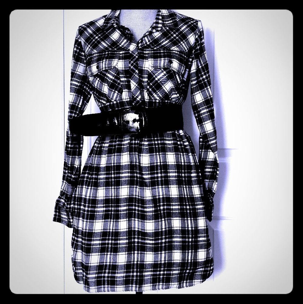 J. Crew Flannel Plaid Shirt Dress w/Pockets!